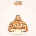 Suspension en bambou cloche, photo produit sur fond clair