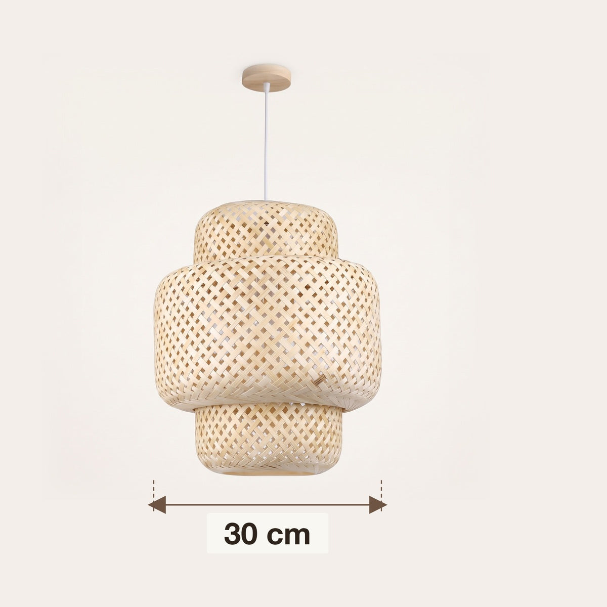 Dimensions : suspension en bambou lanterne à étages, 30 cm de diamètre
