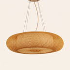 Suspension en bambou lanterne plate, photo produit sur fond clair