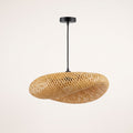 Suspension en bambou ovale plate, photo produit sur fond clair