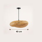 Dimensions : suspension en bambou ovale plate, 40 cm de diamètre
