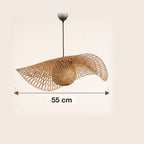 Dimensions : suspension en bambou chapeau vague, 55 cm de diamètre