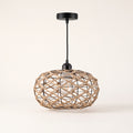 Suspension boule ajourée en corde tressée, photo produit sur fond clair