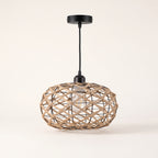 Suspension boule ajourée en corde tressée, photo produit sur fond clair
