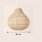 Dimensions : suspension en rotin forme oignon, 35 cm de diamètre